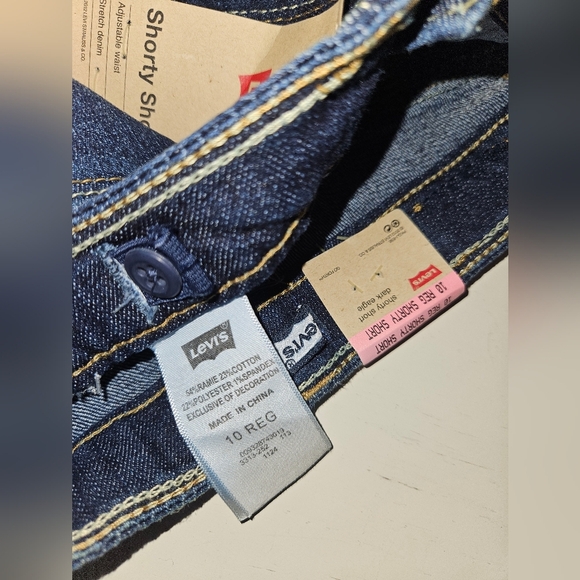Levi's Blue Denim Shorts with Cuffed Hem - Picture 4 of 5
